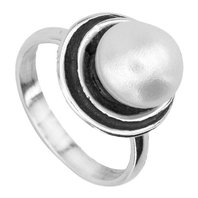 Stříbrný prsten s perlou 6S1257