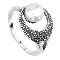 Stříbrný prsten s perlou 6S1300
